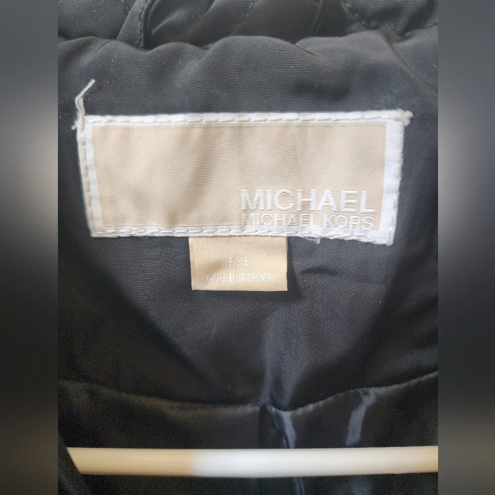 ​Michael Kors Black Quilted M65 Field Jacket | Pink Trim & Gold Hardware XSP